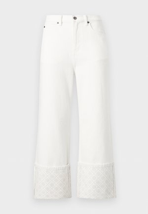CONTRAST CUFF STRAIGHT LEG JEAN - Jean droit - white