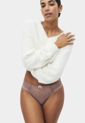 Marks & Spencer, 3PK LACE THONGS - Tanga - praline