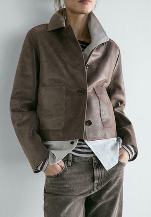 Giacca di pelle - dark brown