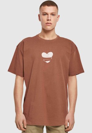 HUGS & LOVE - HEART HUG HEAVY OVERSIZE  - T-Shirt print - bark