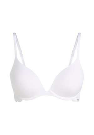 Witte gevoerde beha met beugel, verstelbare bandjes en gladde gevormde cups.