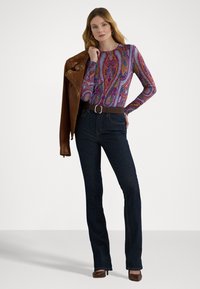 Lauren Ralph Lauren PAISLEY COTTON BLEND JUMPER - Camisola - fuchsia/multi