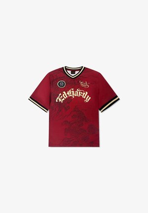 Ed Hardy, UNISEX SOARING DRAGON FOOTBALL SHIRT - T-shirt print - dark red