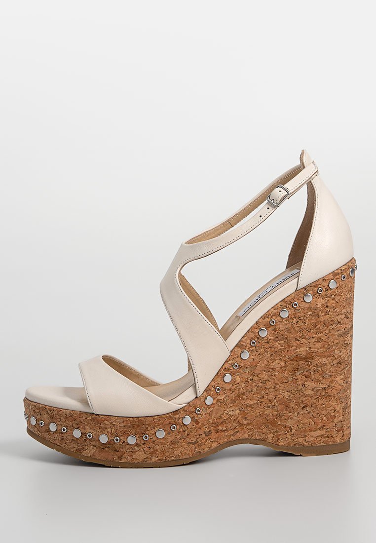 Jimmy Choo Sandalen met sleehak crème