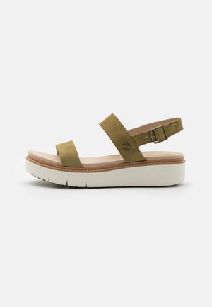 Sandalen met plateauzool - olive
