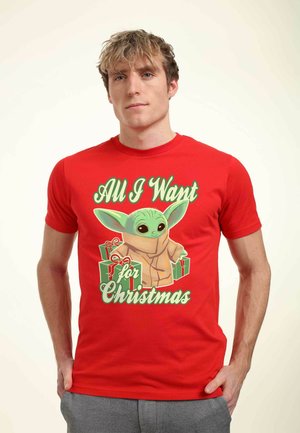Star Wars STAR WARS THE MANDALORIAN CHRISTMAS BABY UNISEX - T-shirt z nadrukiem