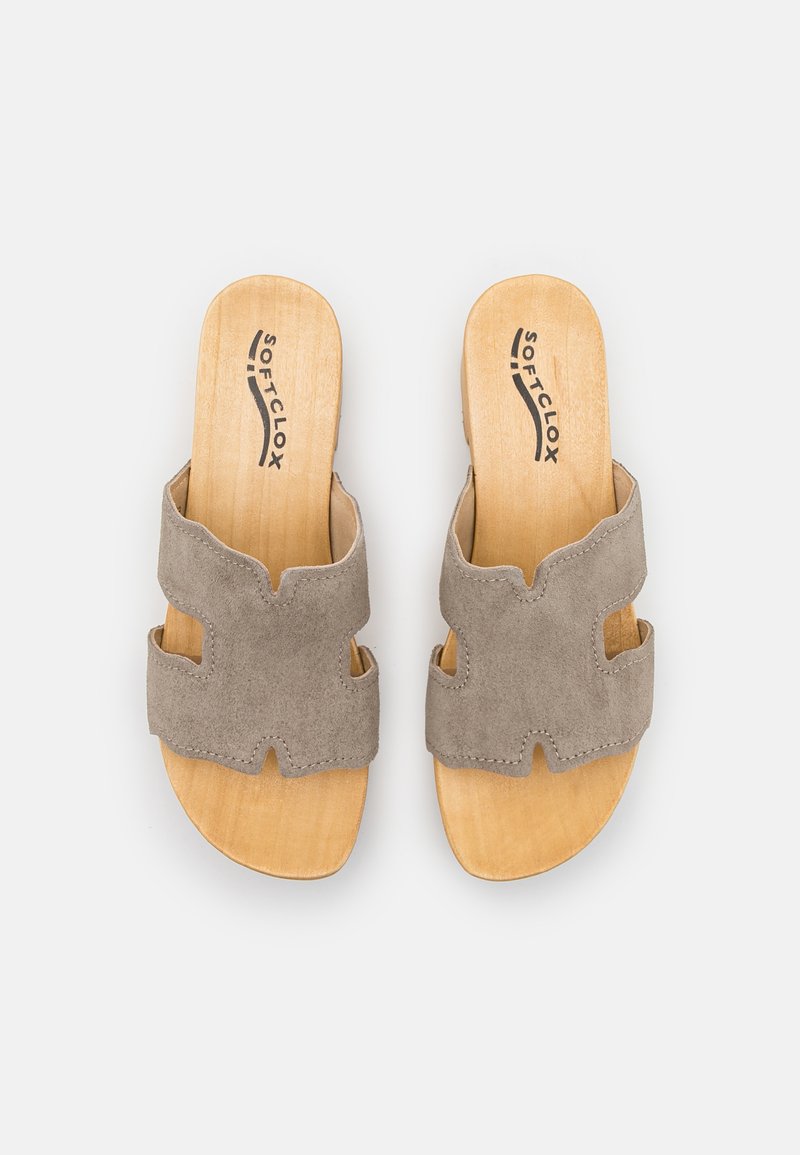 Damen Flache Pantoletten | Softclox PERNILLA Clogs taupe/natur/taupe - ZE64206 Damen Flache Pantoletten | Softclox PERNILLA Clogs taupe/natur/taupe - ZE64206