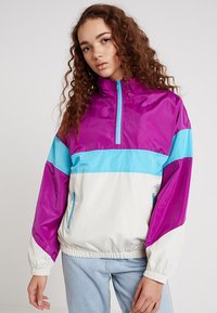 Urban Classics - LADIES TONE STAND UP COLLAR JACKET - Vetrovka - viola/white/aqua Miniaturna slika 1