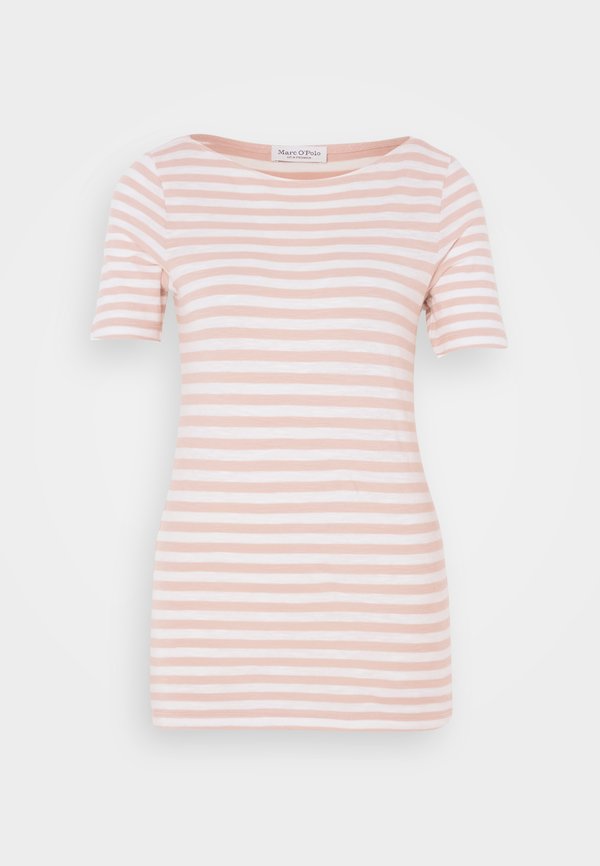 SHORT SLEEVE BOAT NECK STRIPED - Print T-shirt - rose3