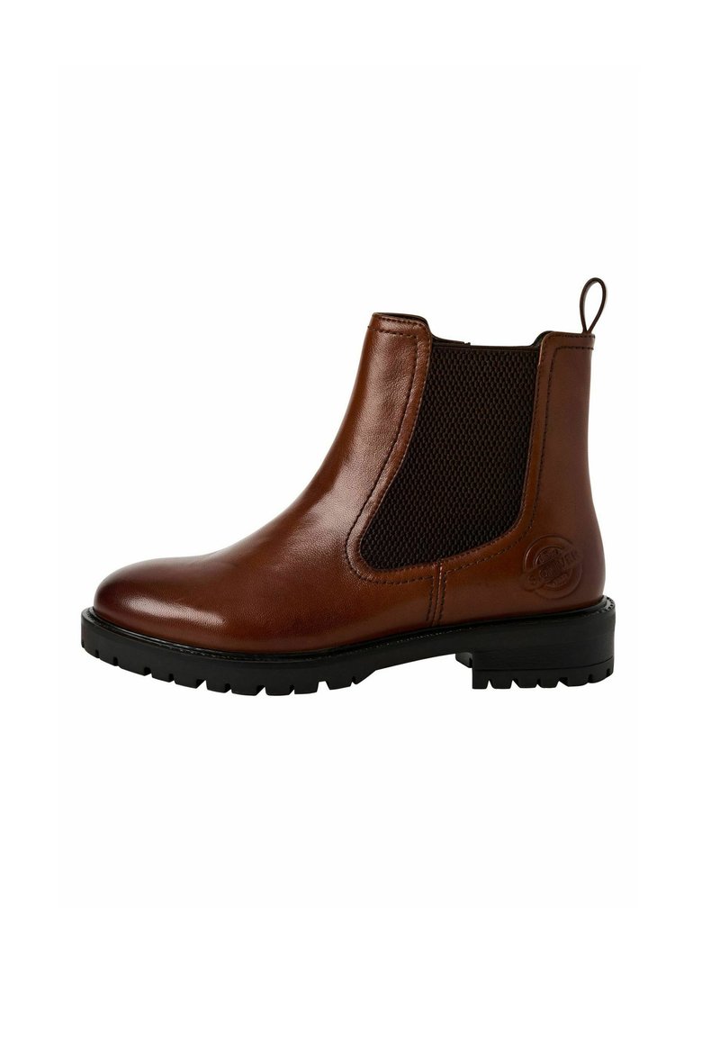 s.Oliver CHELSEA - Platform bokacsizmák - cognac