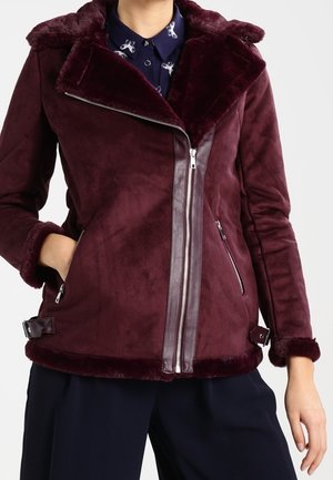 Imitatieleren jas - dark red