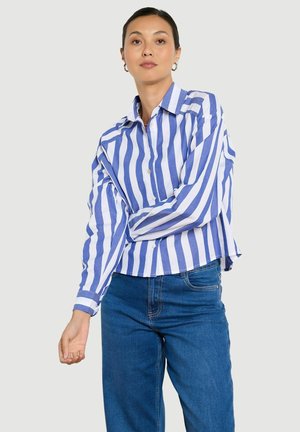 LolaLiza, OVERSIZED STRIPED SHIRT OVERSIZED STRIPED SHIRT - Button-down blouse - navy basic