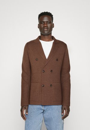 Kigili JACKET BASIC - Chaqueta de punto - orta kahve melanj