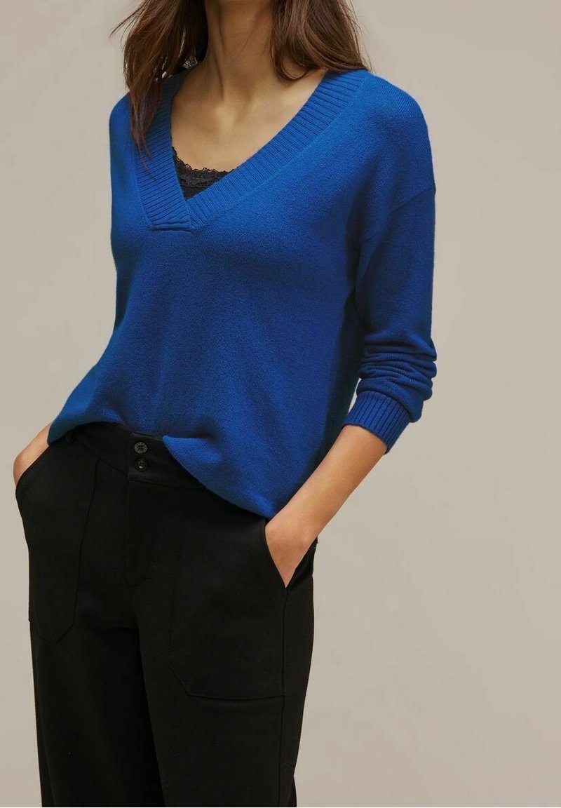 Street One Svetr - mottled dark blue