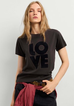 Pepe Jeans, PEPE JEANS PRINT T-SHIRT BEATRISA - Print T-shirt - granite grey