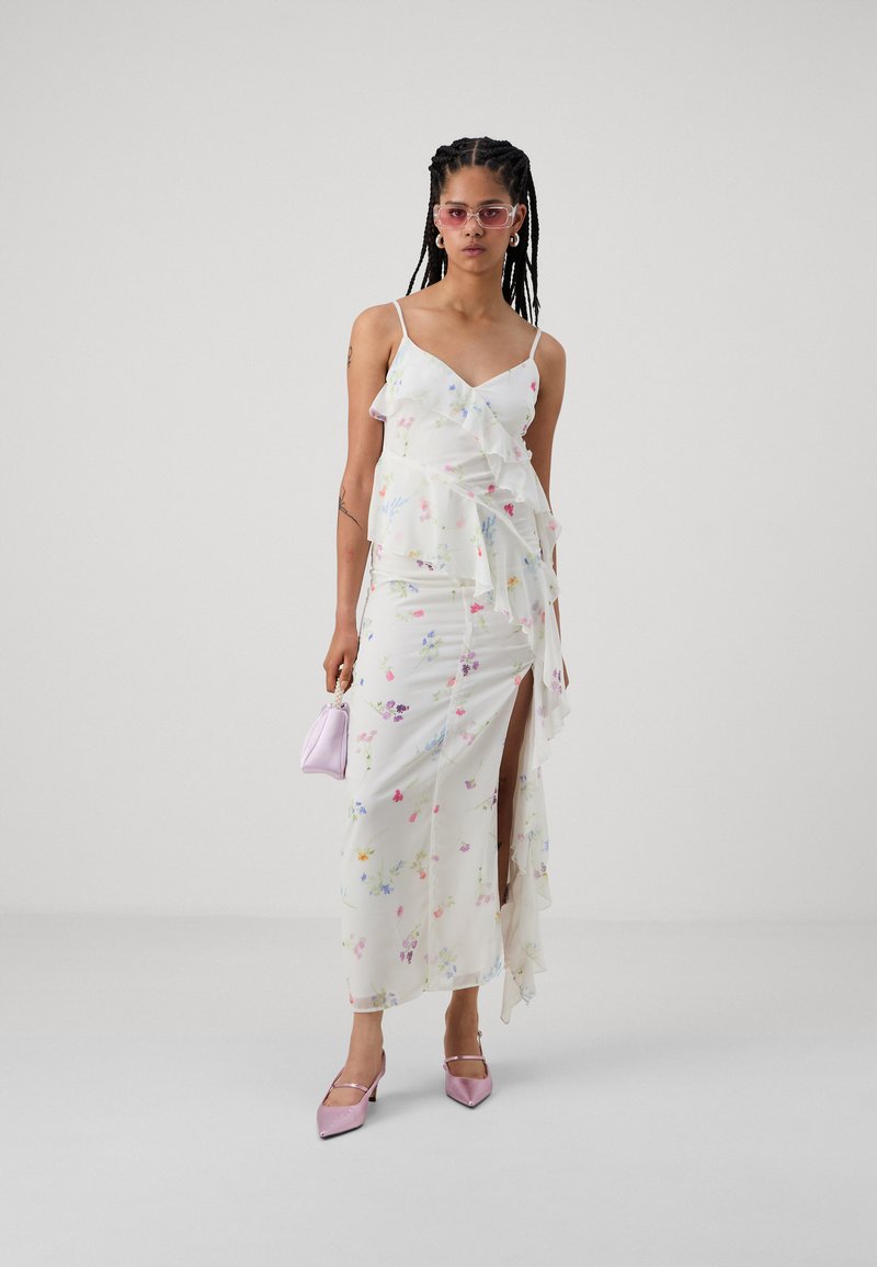 Gina Tricot FRILL MAXI DRESS - Occasion wear - off-white - Zalando.ie Gina Tricot FRILL MAXI DRESS - Occasion wear - off-white - Zalando.ie