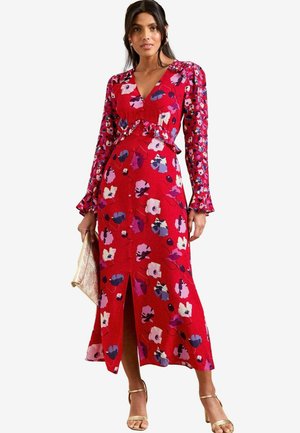 Love & Roses PETITE FIT - V-NECK RUFFLE - Maxi dress - red