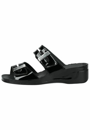 Pantofle na podpatku - schwarz