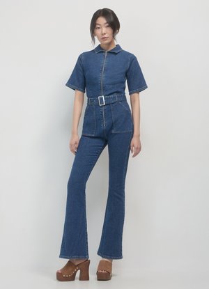 CON CINTURA - Combinaison - blu denim scuro