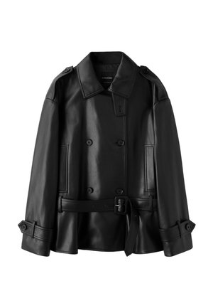 Stradivarius, Kunstlederjacke - black