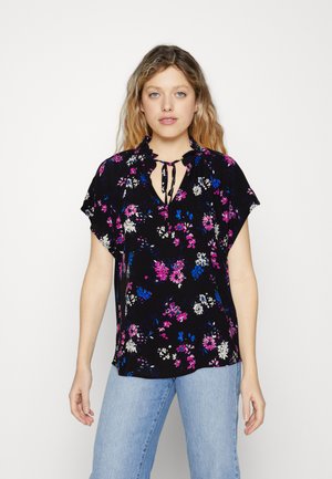 b.young FRILL - Blouse - black mix