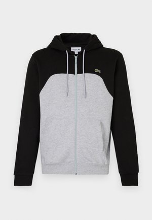 Lacoste Športna jopa s kapuco na zadrgo - silver chine/black
