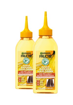 FRUCTIS HAIR DRINK BANANA NUTRIENTE, BALSAMO LAMELLARE CON RISCIACQUO EFFETTO ISTANTANEO CON ESTRATTO DI BANANA, 200ML - 2 PACK - Balsamo