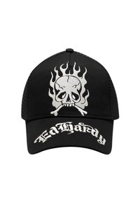 Ed Hardy UNISEX GOTHIC SKULL IN FLAMES FRONT TRUCKER - Gorra - black black