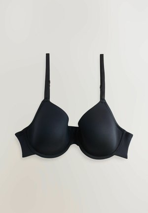 Melns krūšturis ar stangām, ar gludām, veidotām kausēm un regulējamām siksnām. Izceļas ar bezšuvju dizainu un elastīgu audumu, lai nodrošinātu komfortu.