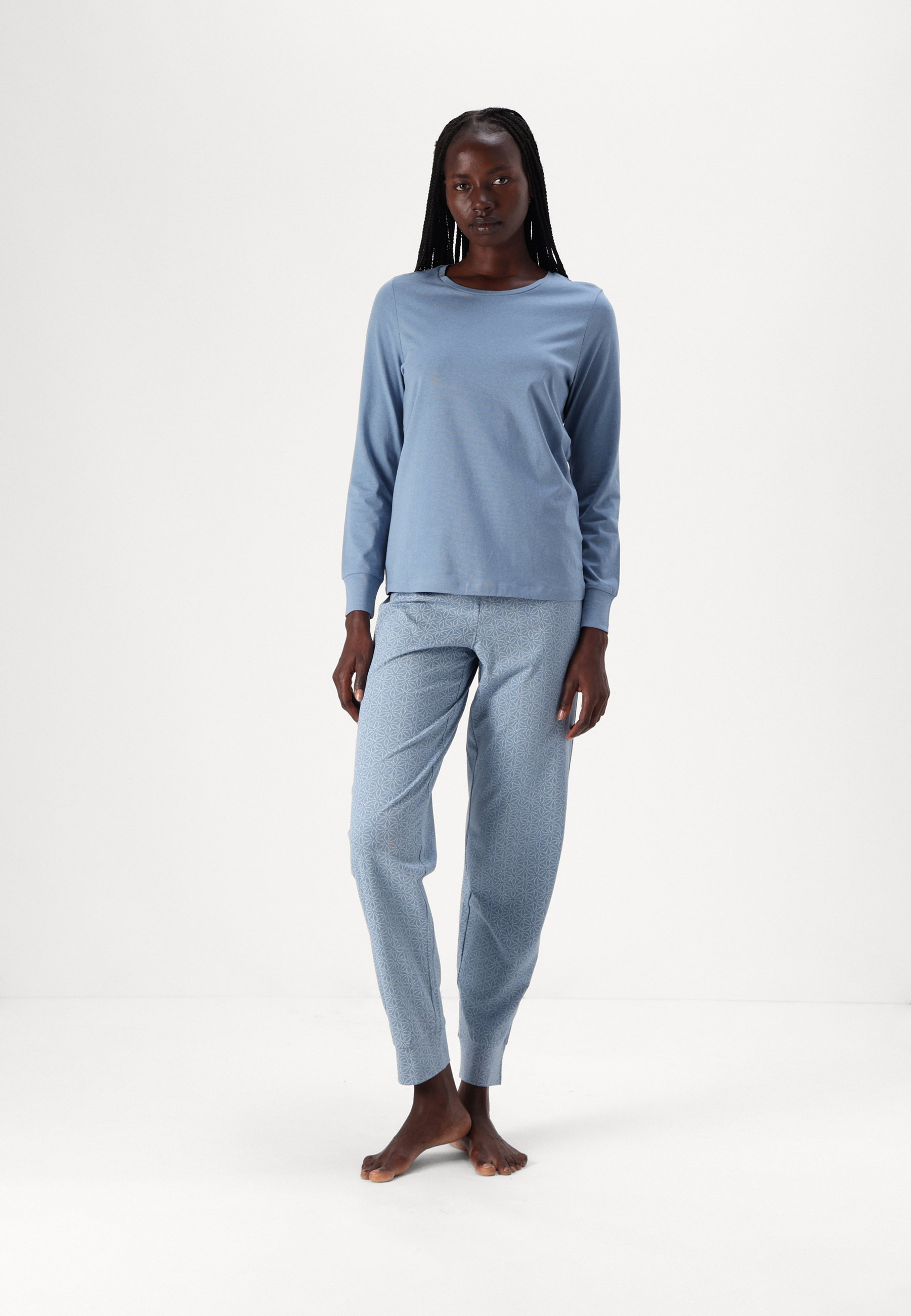 Moda Hogar Pijama Schiesser Para Mujer - Pantalón Y Sudadera Marrón Talla 44, Calidad Premium Pantalón Noche Cómodo