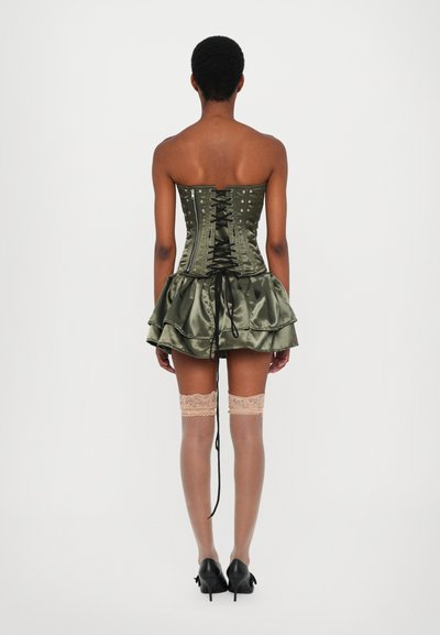 Sinead Gorey STUDDED CORSET MINI DRESS - Koktailové šaty/večierkové šaty - khaki