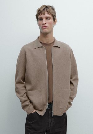 ZIP-UP WITH POCKETS  - Cardigan - brown