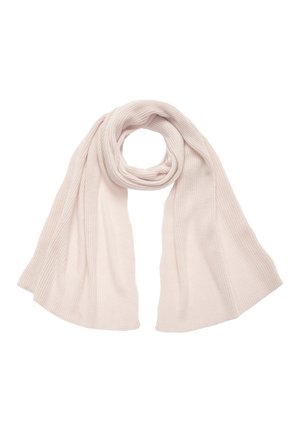 Zachte roze geribbelde sjaal, gemaakt van een lichtgewicht gebreide stof. Heeft een lange lengte en een royale breedte voor veelzijdige stylingsmogelijkheden.