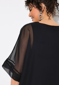 Ulla Popken 3/4 SLEEVE LAYERED  - Bluse - black