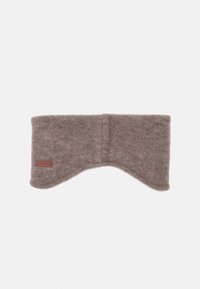 Fell di colore marrone per scaldare le orecchie, di forma arrotondata e design semplice. Presenta dettagli cuciti e un piccolo tag del marchio su un lato.