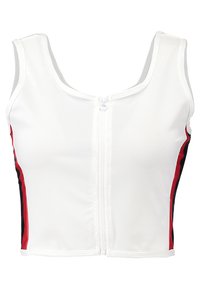 LADIES SIDE STRIPE CROPPED ZIP  - Débardeur - white/firered/navy