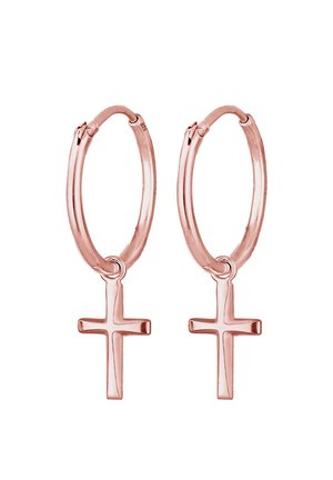 Elli HOOPS CROSS - Pendientes - rose gold-coloured