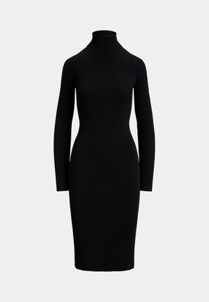 Lauren Ralph Lauren, COTTON-MODAL TURTLENECK SWEATER DRESS - Рокля тип пуловер - black