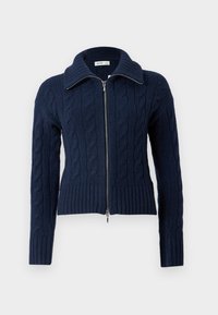 Hollister Comfy Cloud Zip-Up Cable-Knit Sweater - Ζακέτα - blue