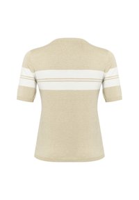 Kaffe Curve LIZZY STRIPED - T-shirt con stampa - feather gray mel  chalk stripe