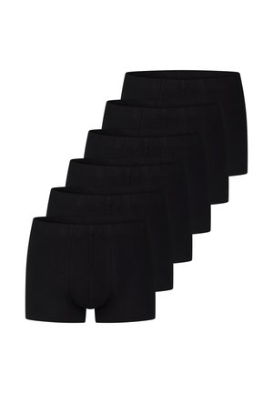 Sei paia di boxer neri realizzati in un tessuto morbido ed elastico, con una vita liscia. Ogni paio presenta una forma aderente.