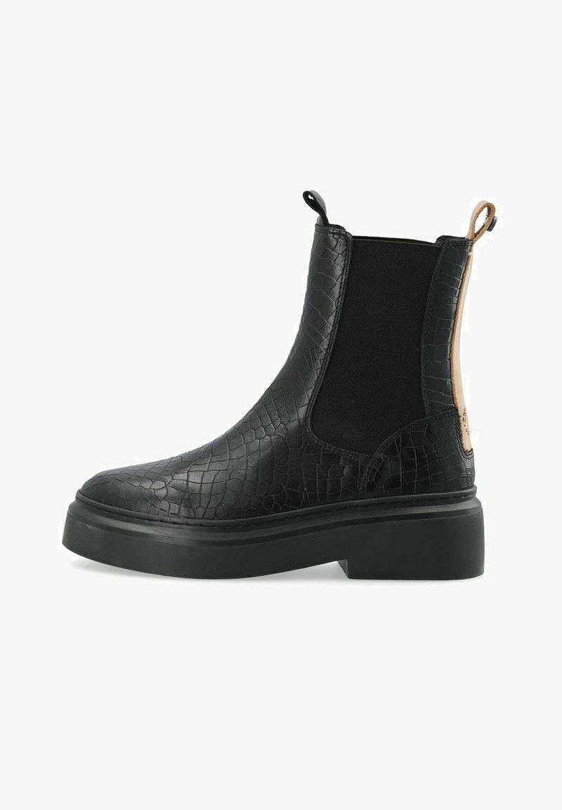 Ca'Shott CASKAMMA CHELSEA CROCO PRINT - Plateaustøvletter - black/sort ...