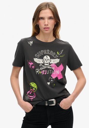 Print T-shirt - bison black