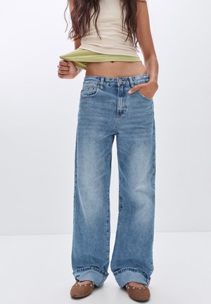 WITH TURN-HEMS - Jeans a sigaretta - blue denim