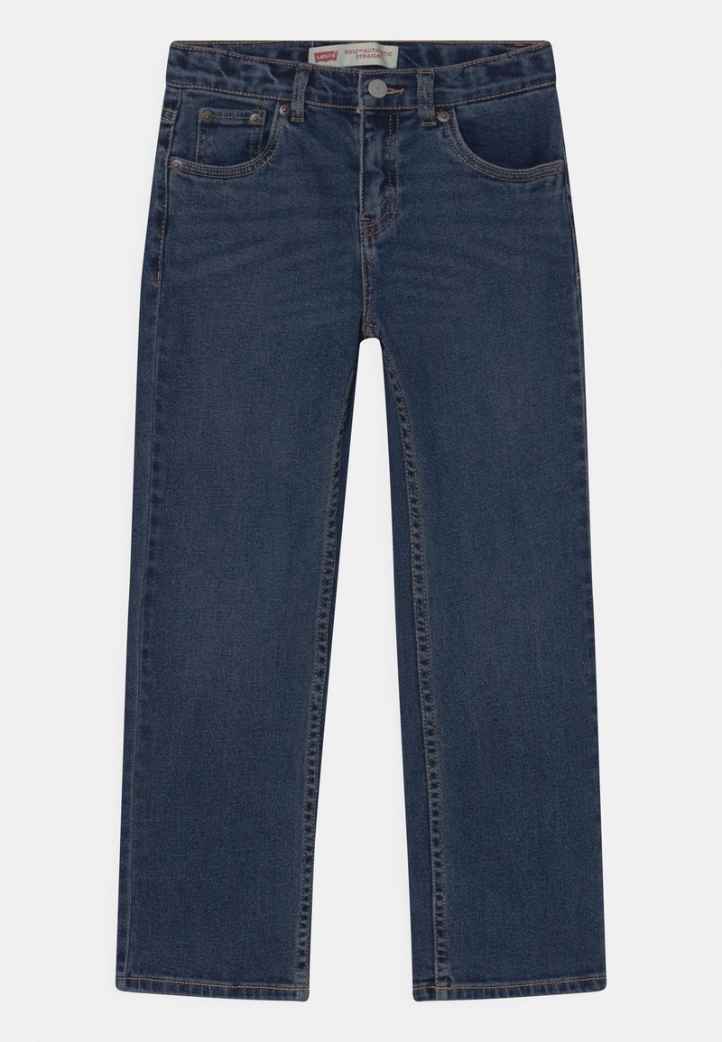 Klasické rovné džíny tmavě modré barvy s pěti kapsami, poutky na opasek a knoflíkovým zapínáním v pase.