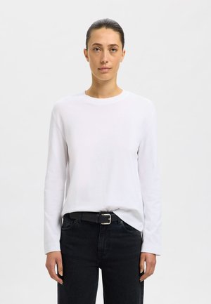 Langærmet T-shirt - bright white