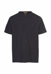 Donkergrijze kortekoude t-shirt in een klassiek crew neck ontwerp, gemaakt van een zachte stof, met een subtiele logo op de borst.