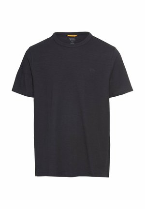 Dunkelgraues Kurzarm-T-Shirt im klassischen Rundhalsausschnitt-Design, aus einem weichen Material gefertigt und mit einem dezenten Logo auf der Brust.