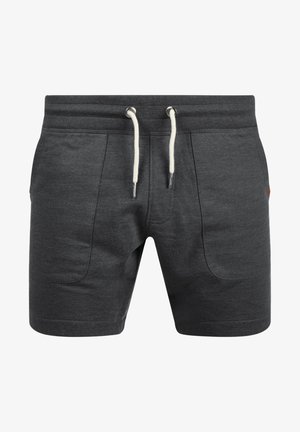 Halli puuvillased lühikesed püksid elastse vöökoha, nööriga ja kahe küljetaskuga, millel on sile tekstuur ja minimalistlik disain.