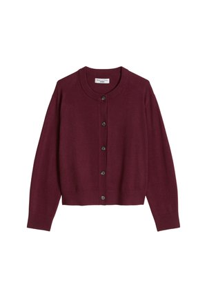 Marc O'Polo DENIM, KNIT CARDIGAN, LONGSLEEVE, CREW NECK - Cardigan - dark red melange
